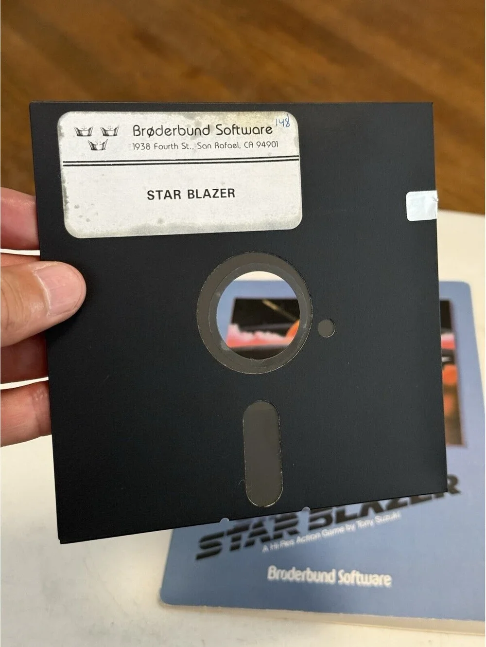 Star Blazer Broderbund Software Hi-Res Action Game for Apple II+ plus computers